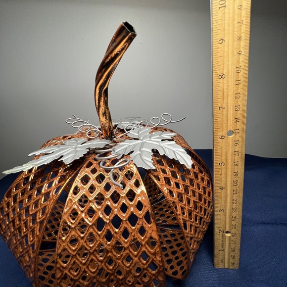 Copper and Silver Decorative Pumpkin - Picture 4 of 5